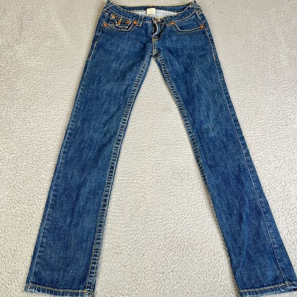 True Religion Julie Jeans  Womens 29 Blue Skinny Medium Wash Low Rise - Picture 1 of 15